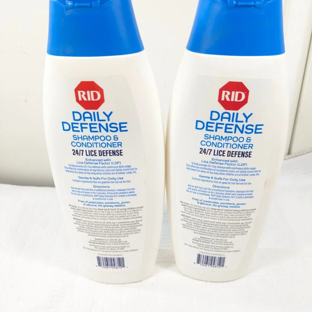 NEW set 2‎ RID Daily Defense Shampoo & Conditioner 24/7 Lice Defense daily use
